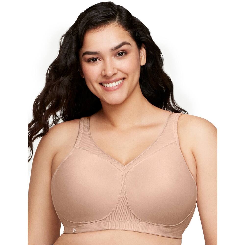 Glamorise MagicLift Seamless Wirefree Sports Bra 1006 Cafe Beige 48B Full Figure